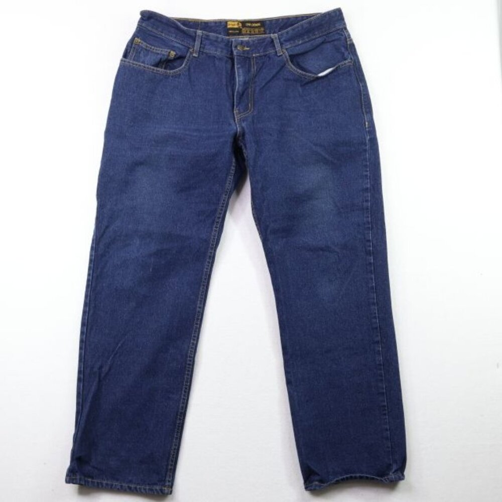 Dromex Jeans Mens 38 x 30 (Measures 37x30) Blue Denim Work Wear Dark Wash